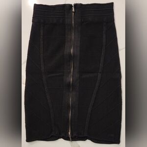 Bebe Black Bodycon Bandage High Waist Full Back Zipper Pencil Skirt Women's S